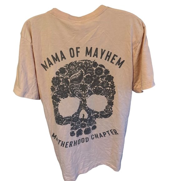 Canvas Bella Canvas pink and grey Mama of Mayhem Motherhood Chapter t shirt size - Picture 3 of 5
